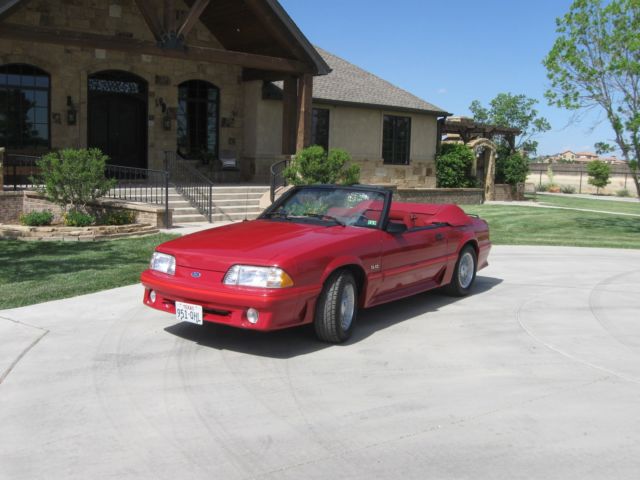 1987 Red Ford Mustang Convertible