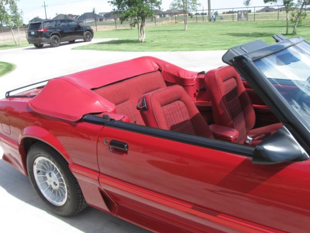 1987 Red Ford Mustang Convertible