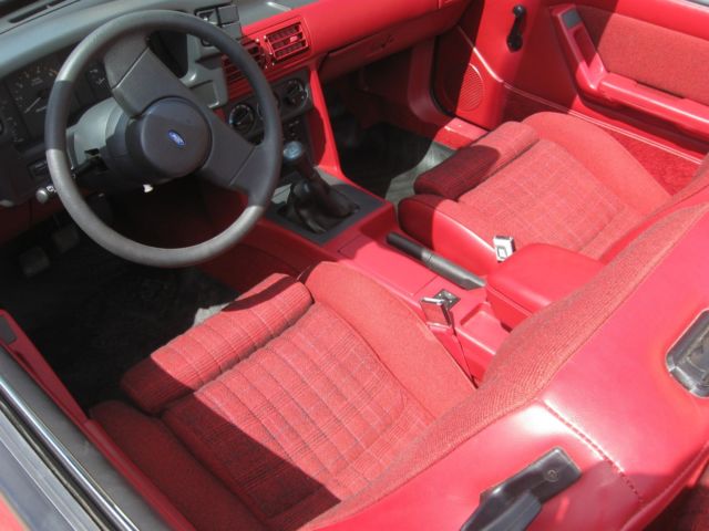 1987 Red Ford Mustang Convertible