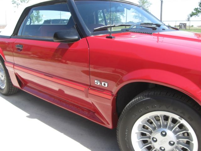 1987 Red Ford Mustang Convertible