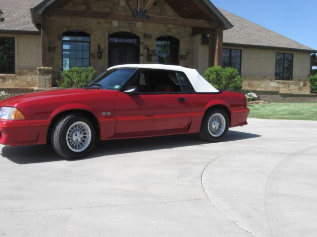1987 Red Ford Mustang Convertible