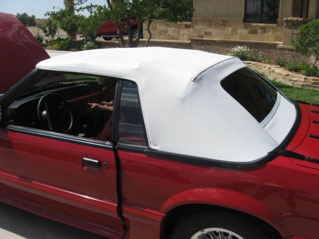 1987 Red Ford Mustang Convertible