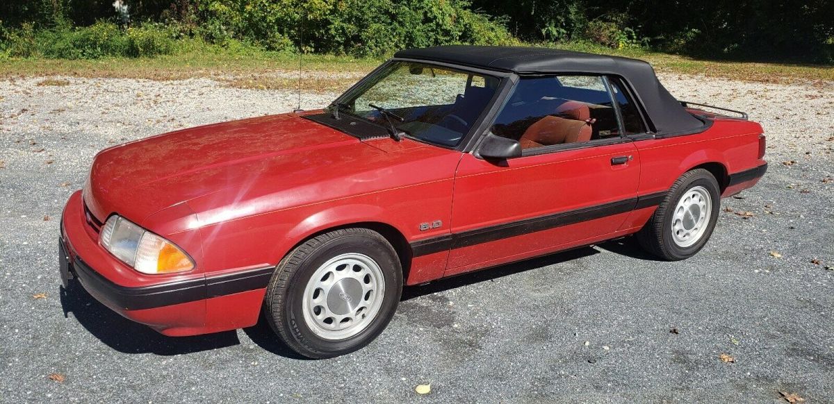1987 Red Ford Mustang Convertible