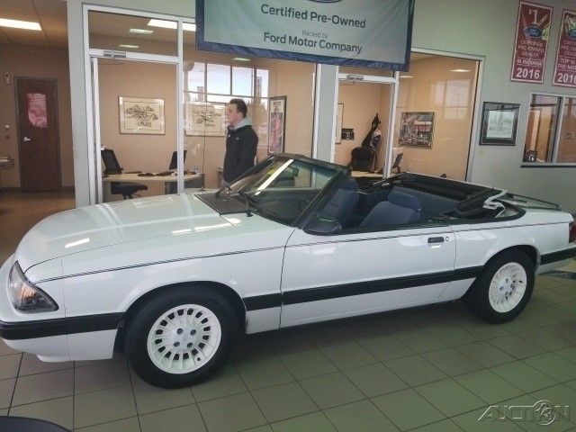 1987 White Ford Mustang Convertible