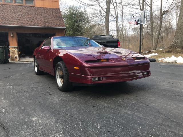 1987 Burgundy Pontiac Firebird Coupe