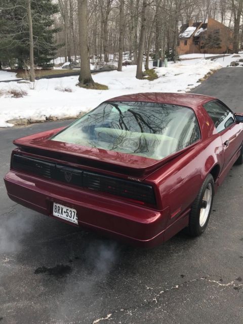 1987 Burgundy Pontiac Firebird Coupe