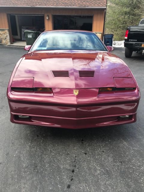 1987 Burgundy Pontiac Firebird Coupe