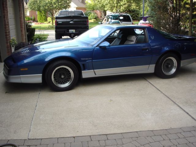 1987 Bright Blue Metallic-Silver lower trim Pontiac Trans Am Coupe