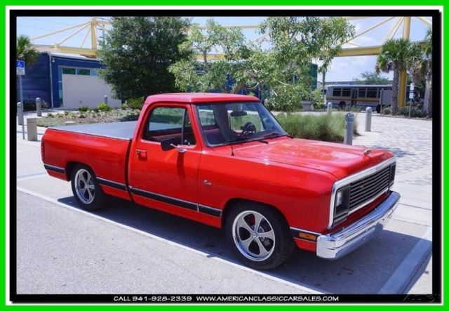 1987 Red Dodge Ram 1500 Standard Cab Pickup