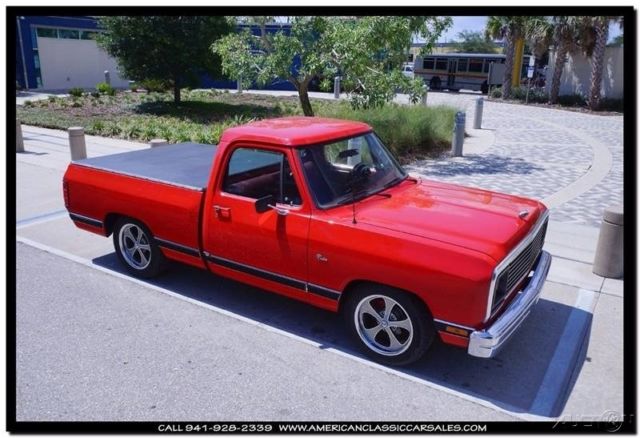 1987 Red Dodge Ram 1500 Standard Cab Pickup