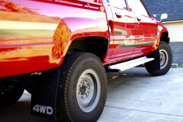 1987 Red Toyota Hilux Crew Cab Pickup