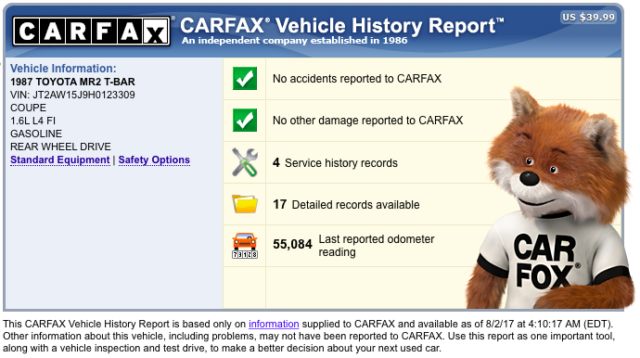 1987 Red Toyota MR2 Coupe