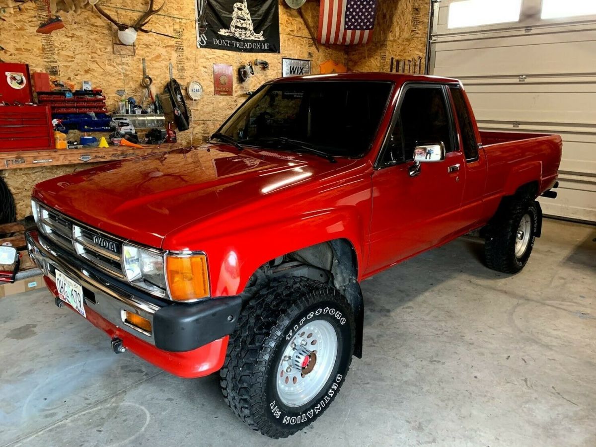 1987 Red Toyota Pickup Extended Cab Pickup