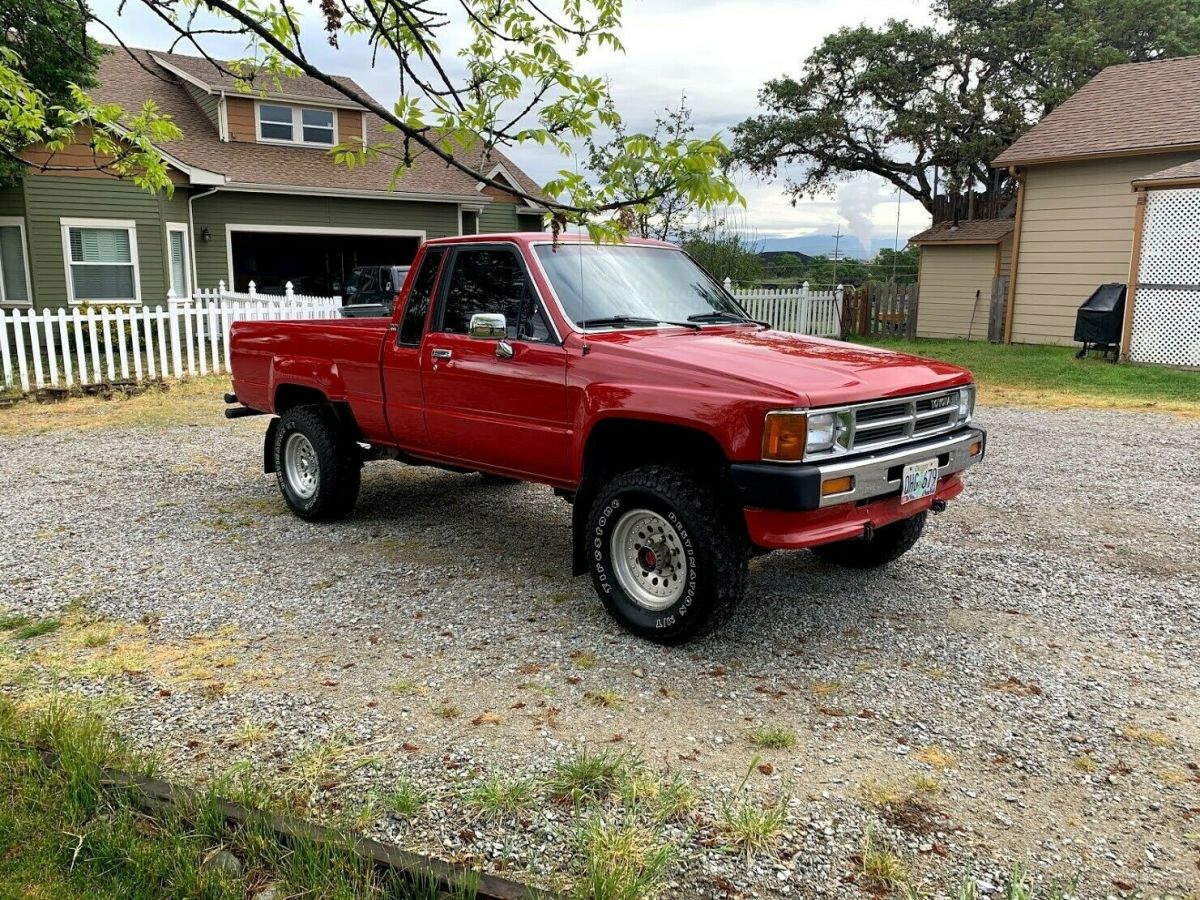 1987 Red Toyota Pickup Extended Cab Pickup