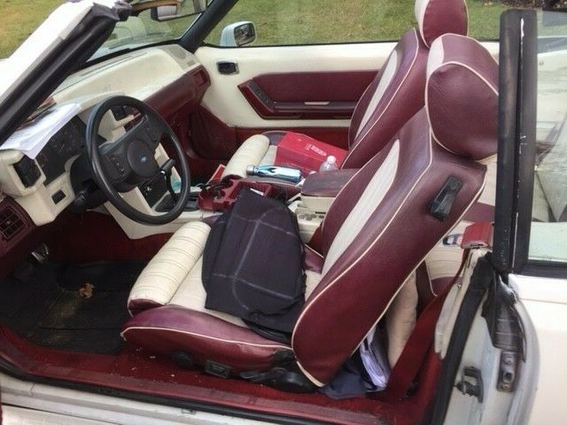 1988 White Ford Mustang Convertible