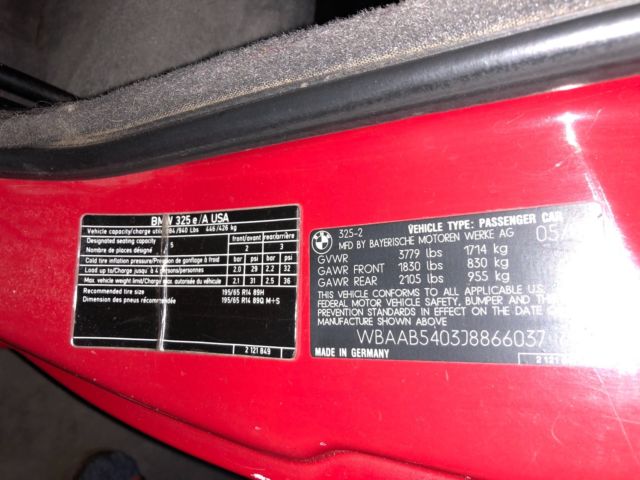 1988 zinnoberrot (RED BMW 3-Series Coupe