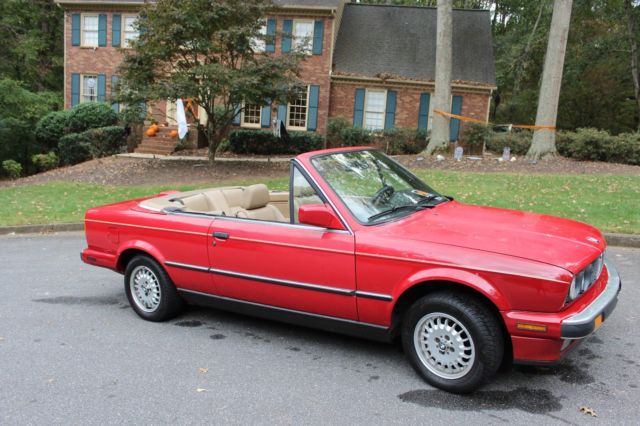 1988 Red BMW 3-Series Convertible