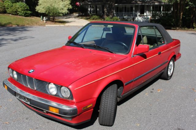 1988 Red BMW 3-Series Convertible