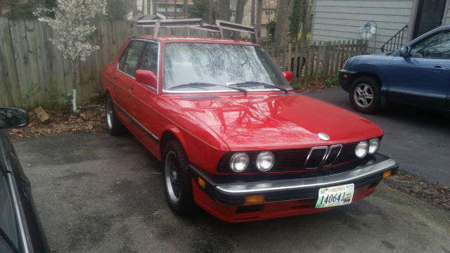 1988 Red BMW 5-Series Sedan