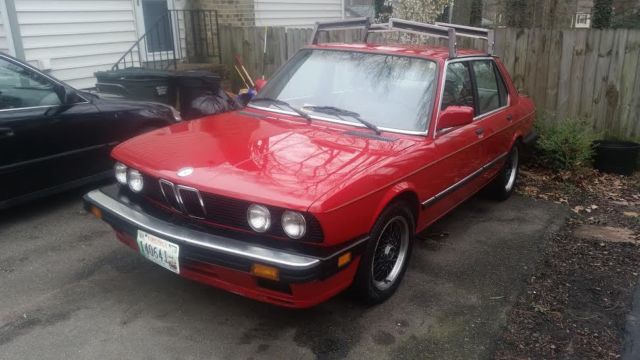 1988 Red BMW 5-Series Sedan
