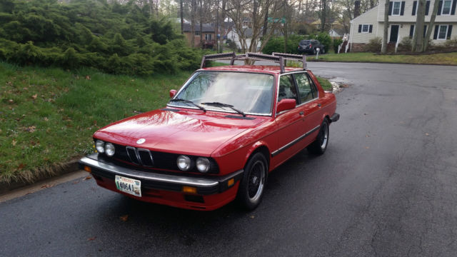1988 Red BMW 5-Series Sedan