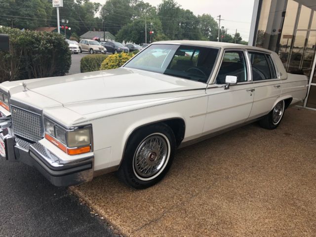 1988 White Cadillac Brougham Sedan