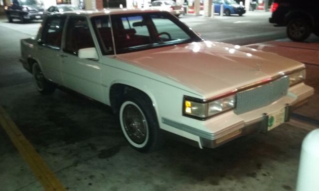 1988 White Cadillac DeVille Sedan