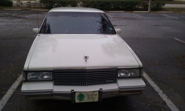 1988 White Cadillac DeVille Sedan
