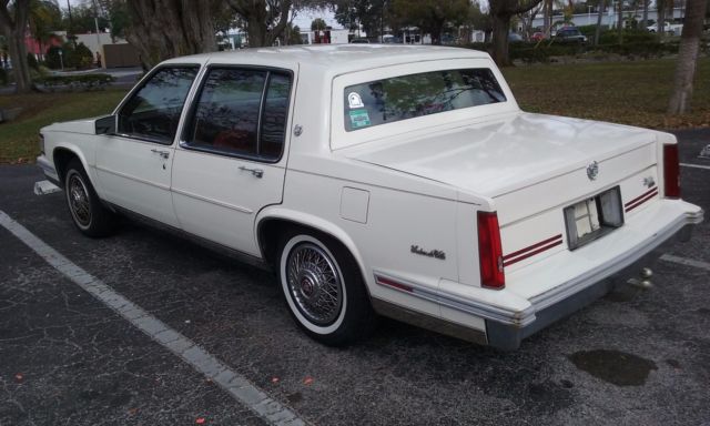1988 White Cadillac DeVille Sedan