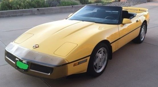 1988 Yellow Chevrolet Corvette Convertible