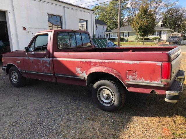 1988 Red Ford F-150 Standard Cab Pickup