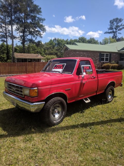 1988 Red Ford F-150 Standard Cab Pickup