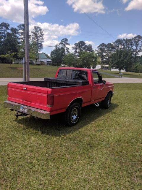 1988 Red Ford F-150 Standard Cab Pickup