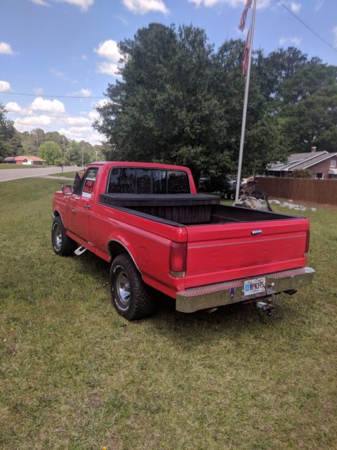 1988 Red Ford F-150 Standard Cab Pickup