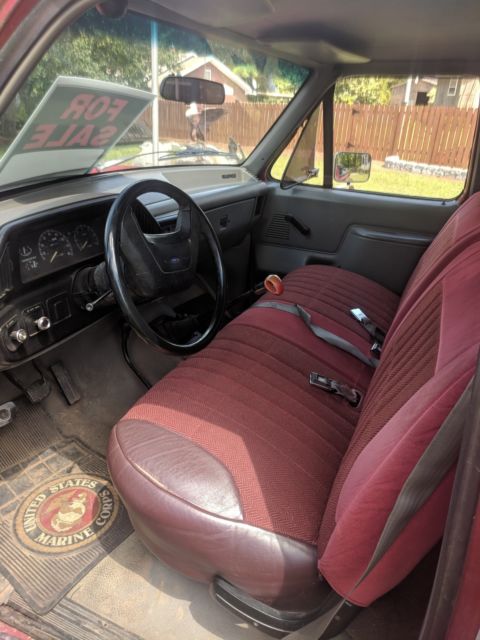 1988 Red Ford F-150 Standard Cab Pickup