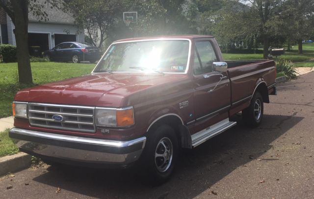 1988 Burgundy Ford F-150 Standard Cab Pickup