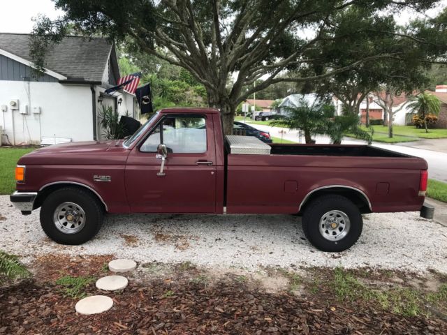 1988 Red Ford F-150 Standard Cab Pickup