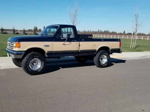 1988 BLUE/GREY Ford F-250 Standard Cab Pickup