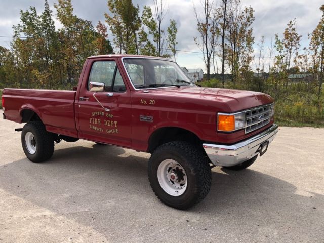 1988 Red Ford F-350 Standard Cab Pickup