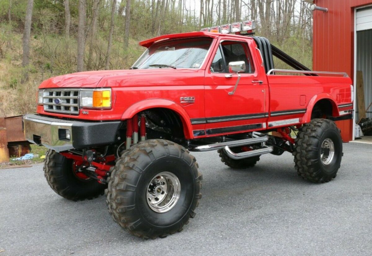 1988 Red Ford 1 Ton Pickup Standard Cab Pickup