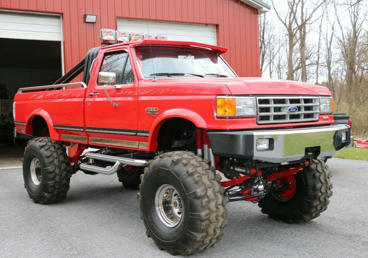 1988 Red Ford 1 Ton Pickup Standard Cab Pickup
