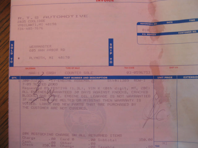 1988 Red Ford Festiva Hatchback