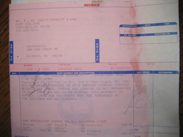 1988 Red Ford Festiva Hatchback