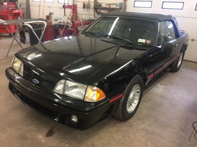 1988 Black Ford Mustang Convertible