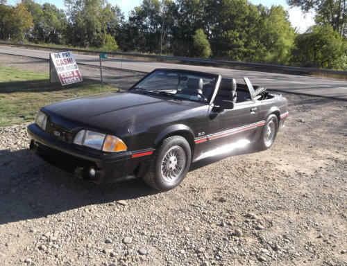 1988 Black Ford Mustang Convertible
