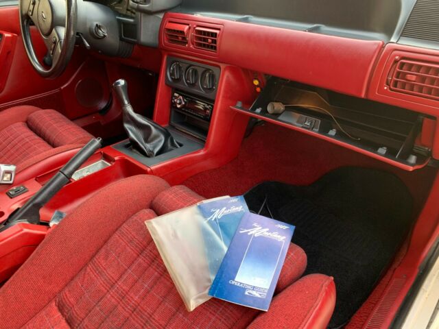 1988 White Ford Mustang Hatchback