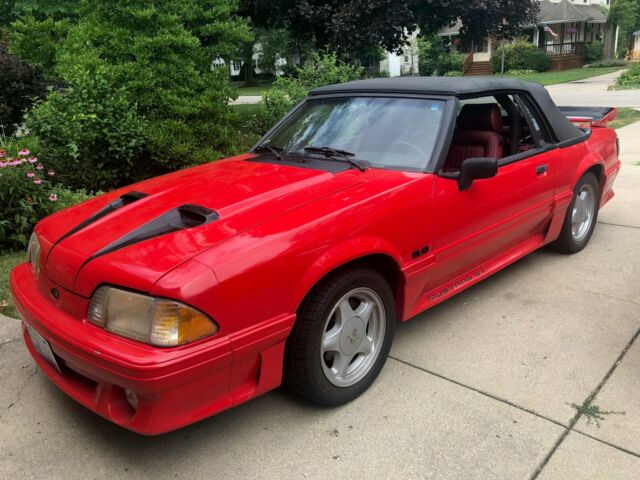 1988 Red Ford Mustang Convertible
