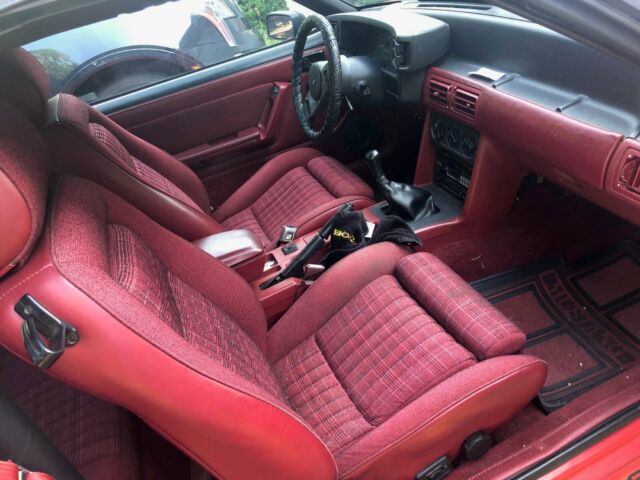 1988 Red Ford Mustang Convertible