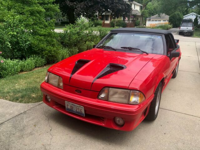 1988 Red Ford Mustang Convertible