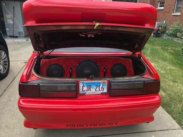 1988 Red Ford Mustang Convertible